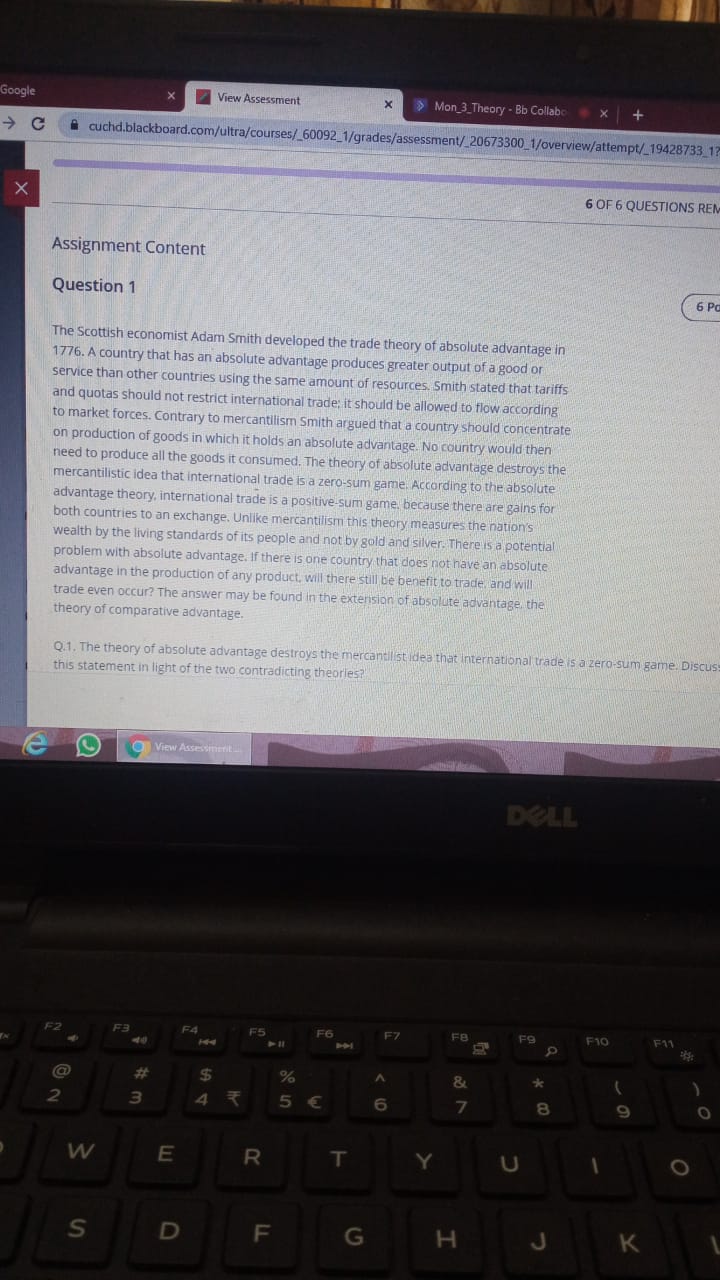 C ^ cuchd.blackboard.com/ultra/courses/_60092_1/grades/assessment/_20673300_1/overview/attempt/_19428733_1? X 6 OF 6 QUESTIONS RE Assignment Content Question