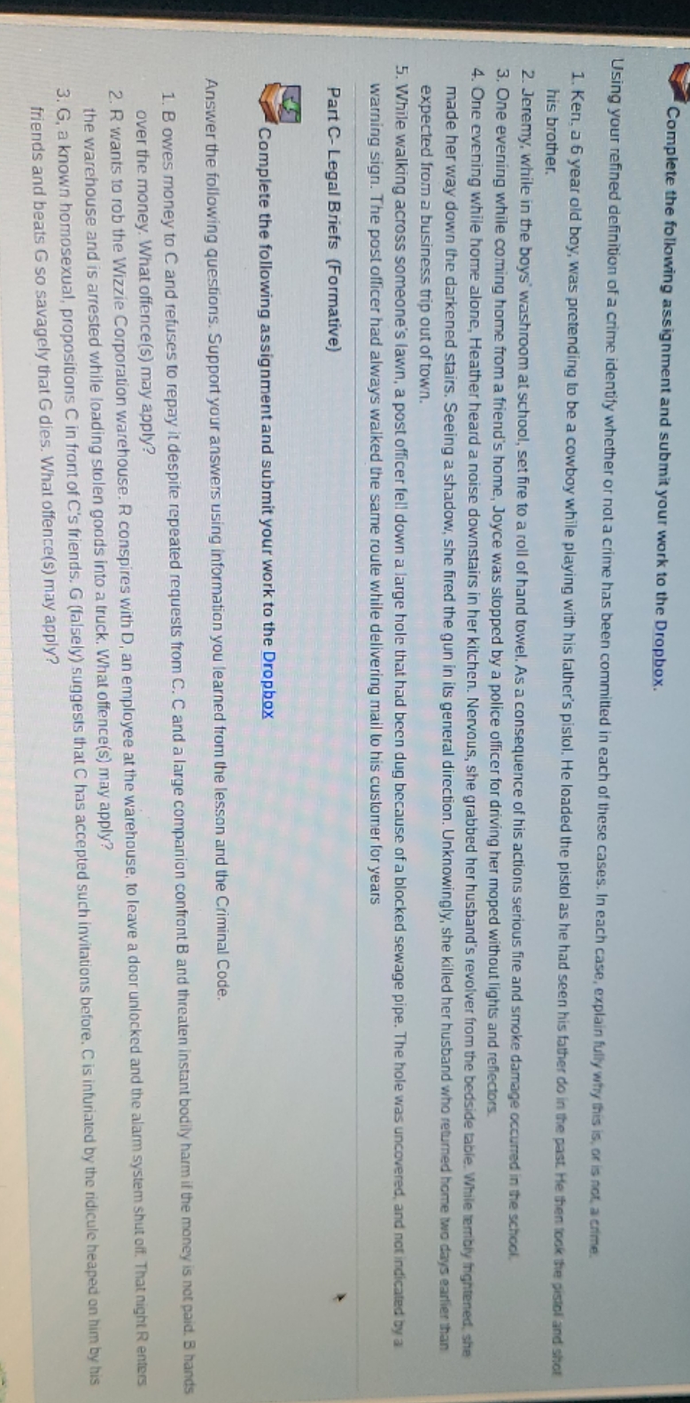 can u ans me Complete the following assignment and submit your work