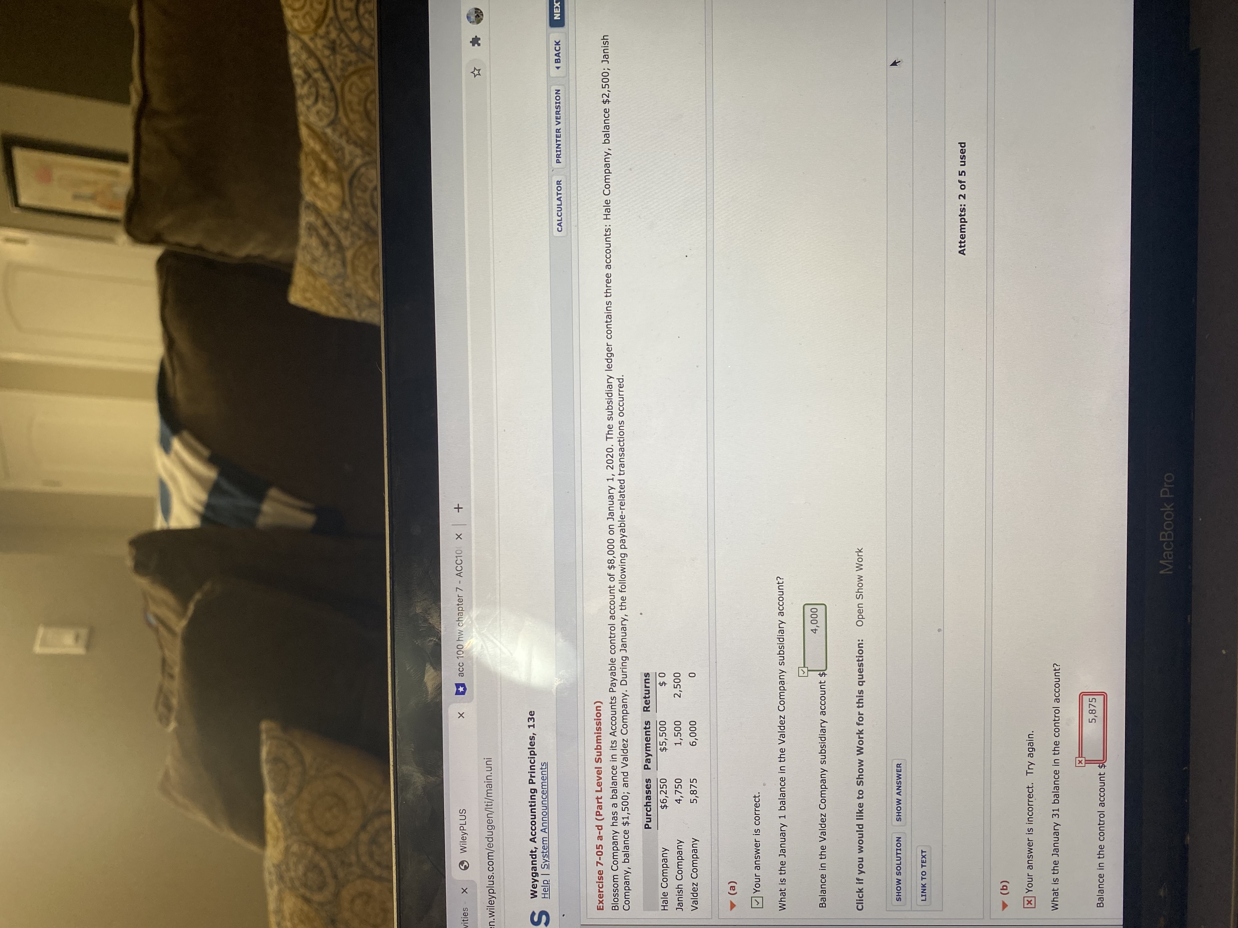 Announcements CALCULATOR PRINTER VERSION 1 BACK NEXT x Your answer is incorrect.