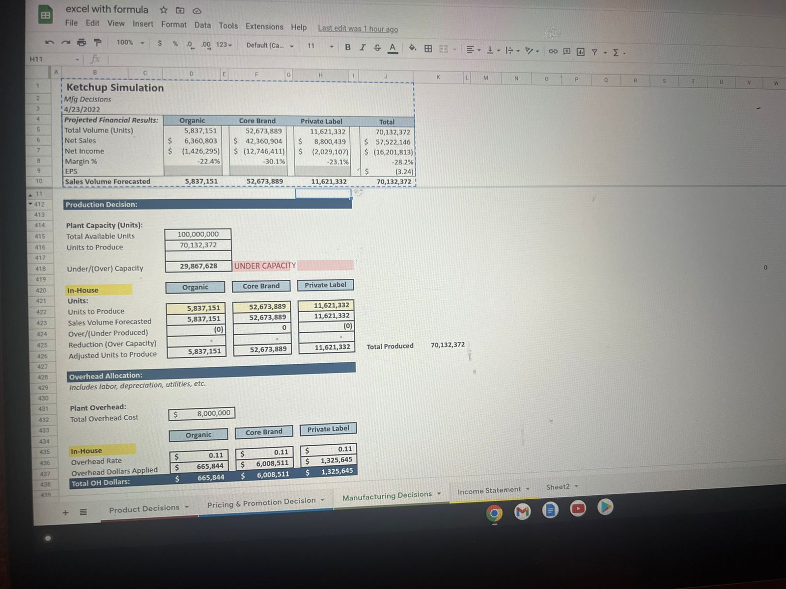  The Excel Sheet will be used as the simulation. You will