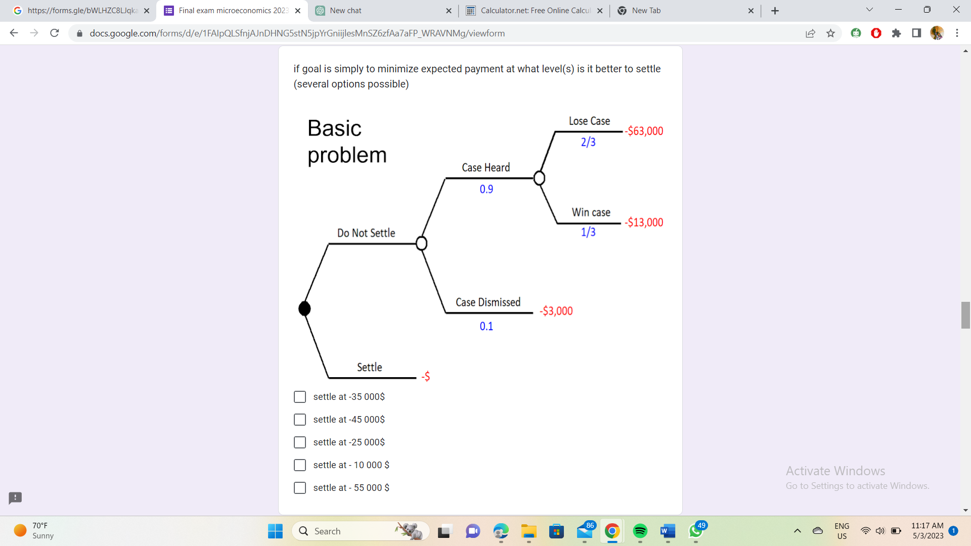 Windows O Go to Settings to activate Windows. 30% 70. F Sunny