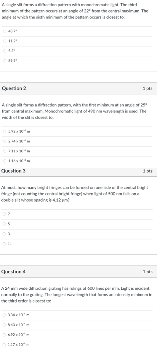  please help answer correctly A diffraction grating has 200 lines per