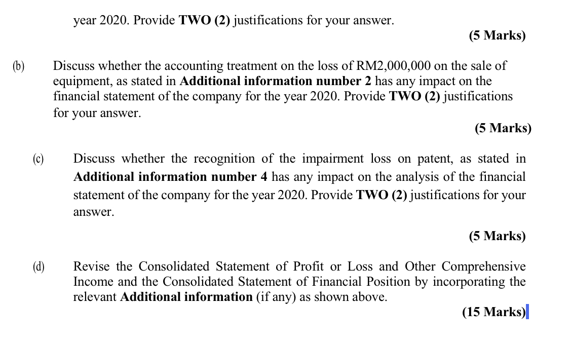 the sale of equipment, as stated in Additional information number 2 has