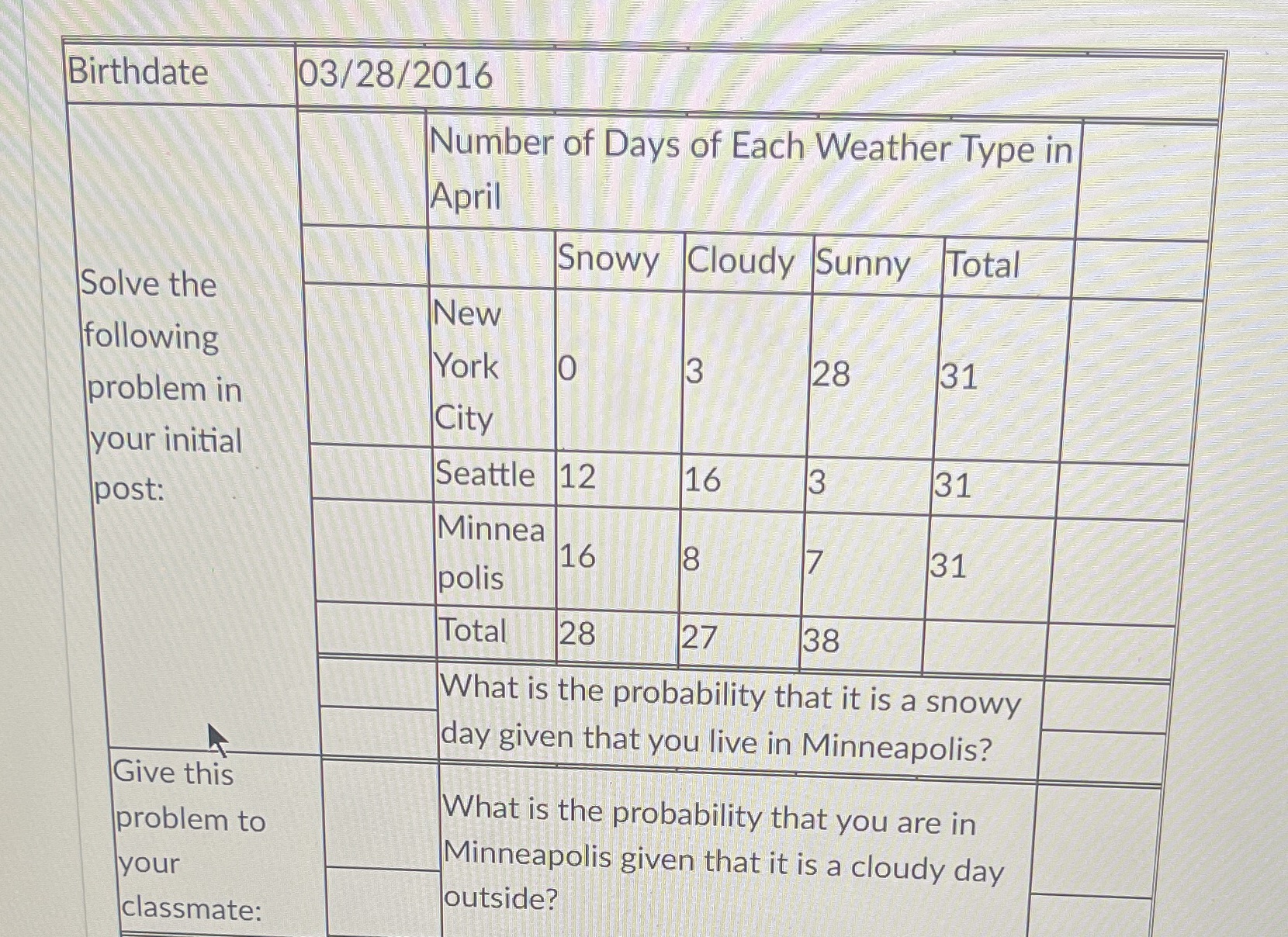 Step by step both problem please so I can understand Birthdate 03/28/2016