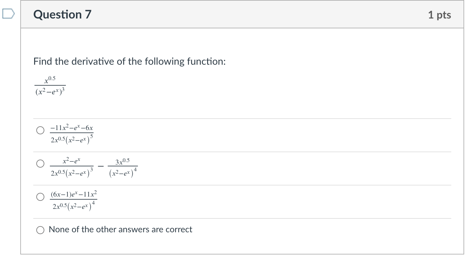O 1 O There is no correct answer D Question 4 1