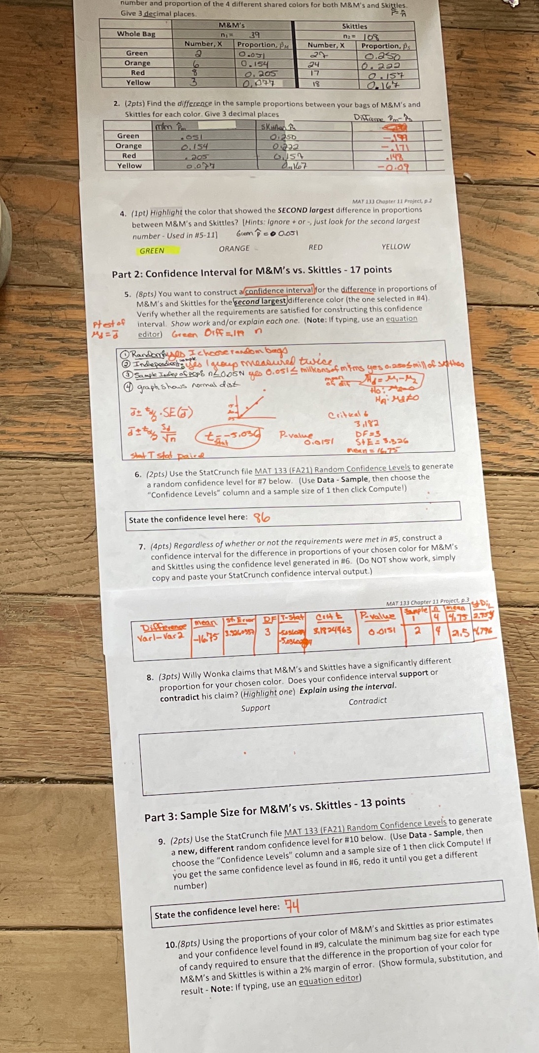 Plz check work and answer through 10 number and proportion of the