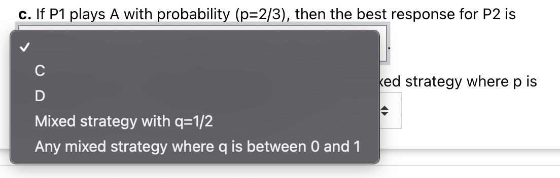 the two players. The green curve is the Best-response function of P2
