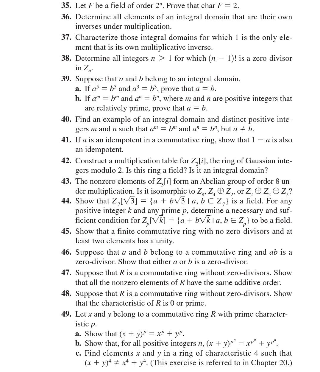 Solve these algebraic problems 35. 36. 37. 38. 39. 40. 41. 42.