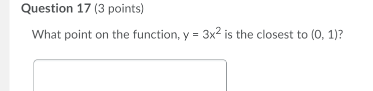 function should be used to minimize the distance between, y = 3x2,