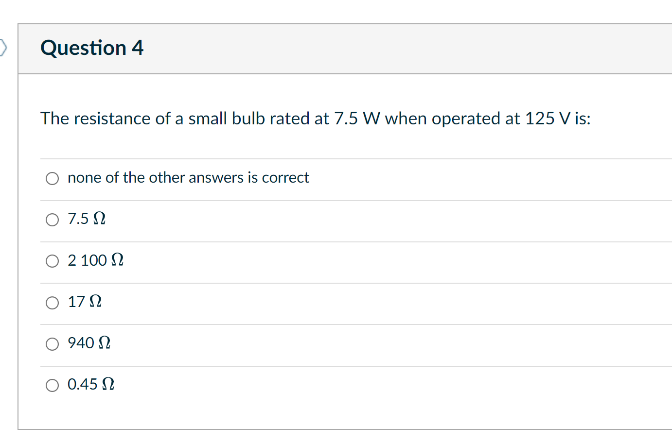 17 0 O 940 Q Q 0.45 9 Question 6 5 pts