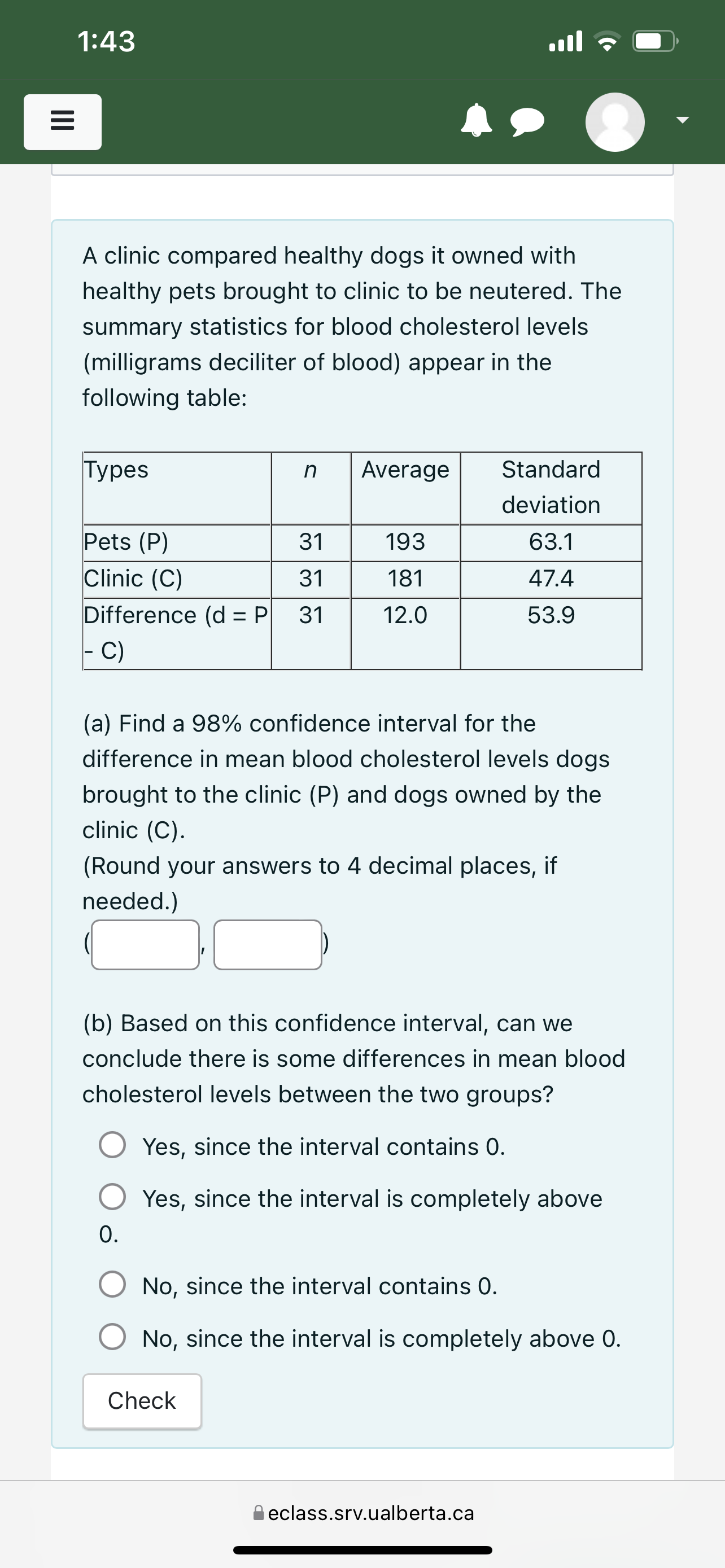 in the following table. Student n Average Standard deviation Attempt 1 (A1)