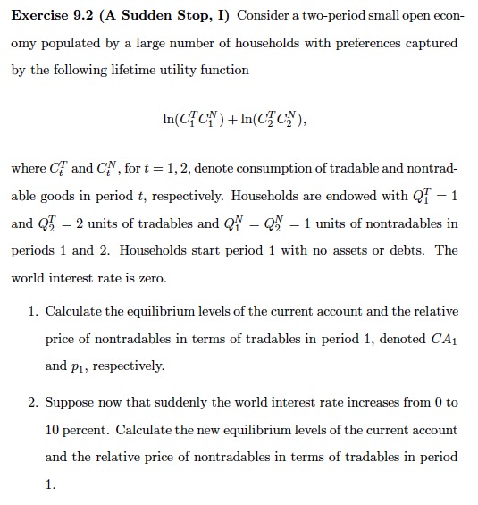 Please help me with question 1 and 2. Thanks!! Exercise 9.2 (A