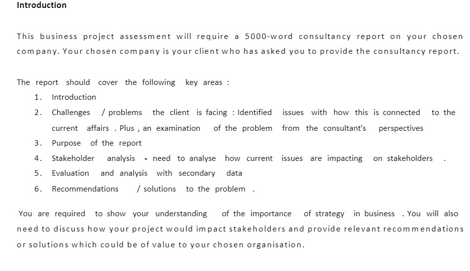 on your chosen company. Your chosen company is your client who has