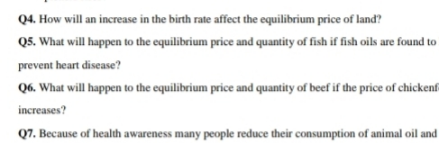 assignment Q4. How will an increase in the birth rate affect the