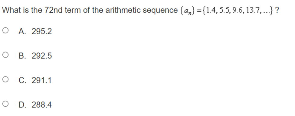 arithmetic sequence in which as = 293 and the common difference is