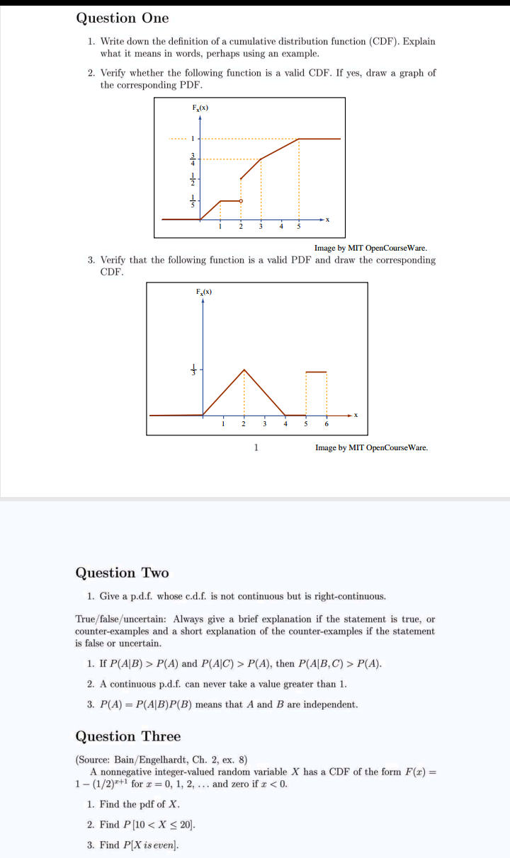 using an example. 2. Verify whether the following function is a valid