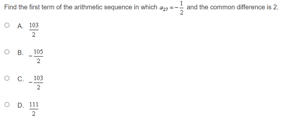 O A. -1,-6, -31,-156, -781 O B. 0,-1,-6, -31,-156 O C. 4,
