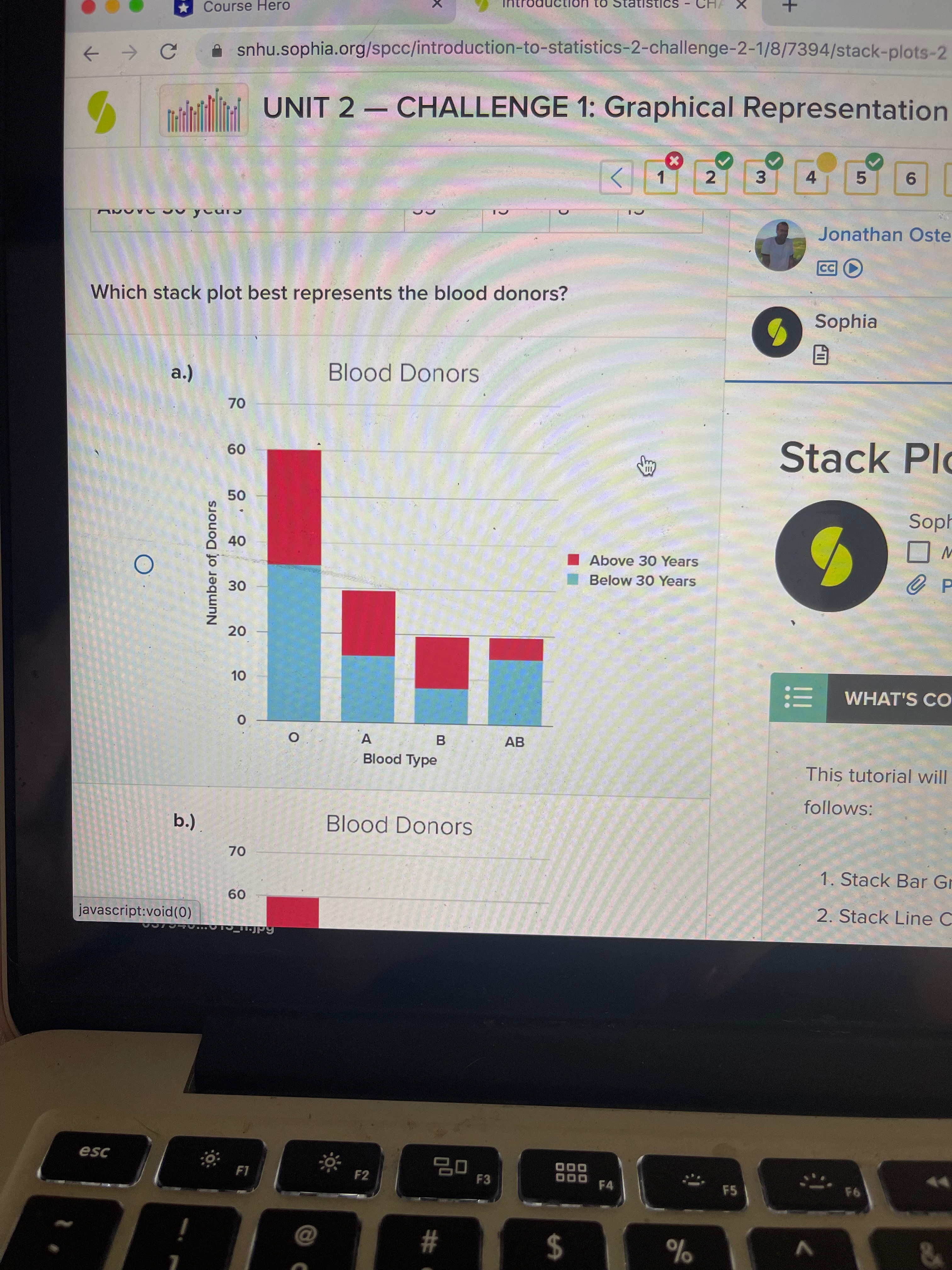 Stack Plots LEARNING OBJECTIVE: Identify data using stack plots. The table below