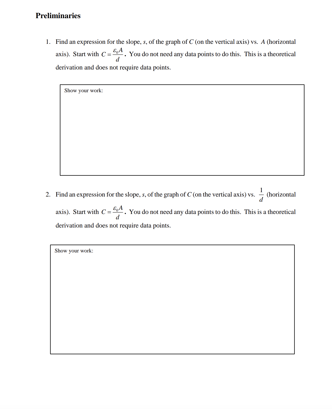 Plate Area 1.5V 100.0 mm 2 ? V Voltmeter - OV -1.5