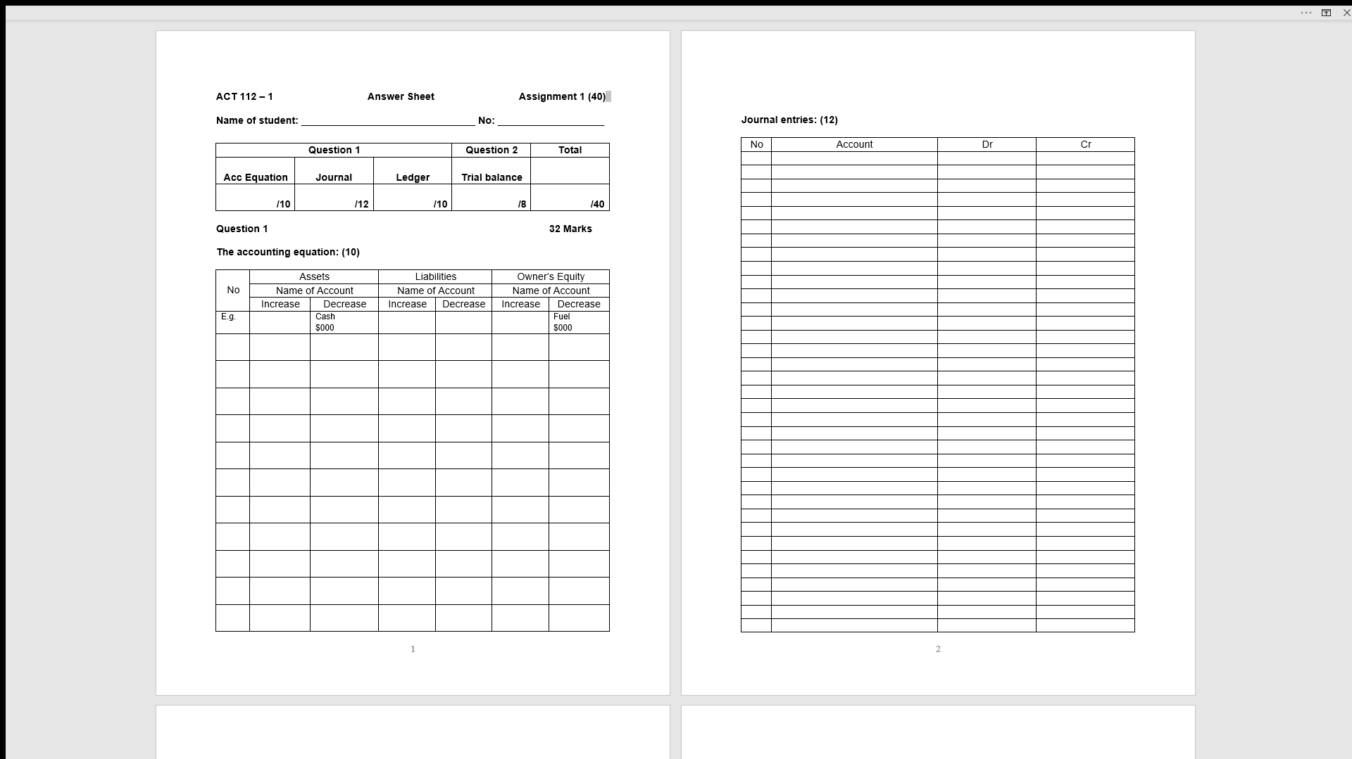  Please help me solve this assigment File Tools View ACT112-1 Assignment