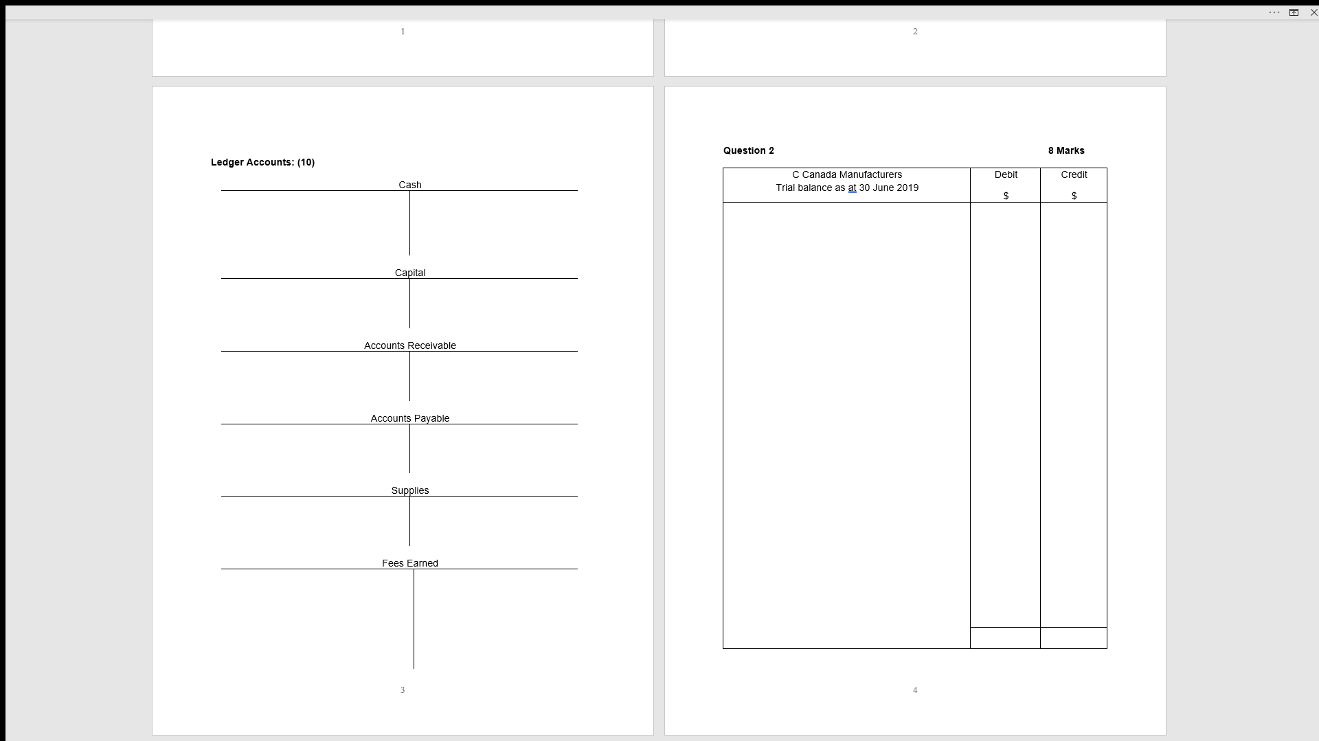 question 1-1 (2) - Word X Required: From the information given below,