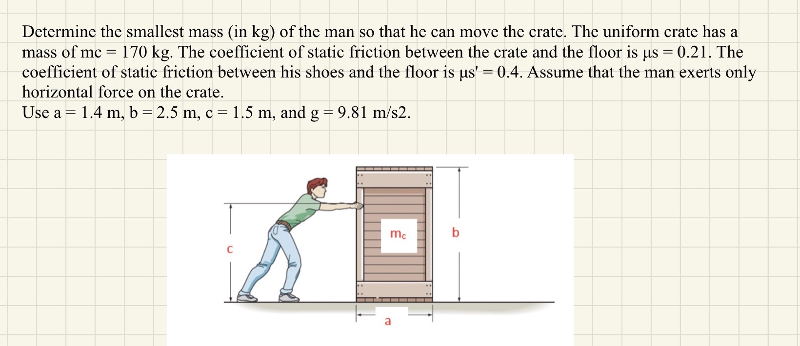 Please solve this question in details. Determine the smallest mass (in kg)
