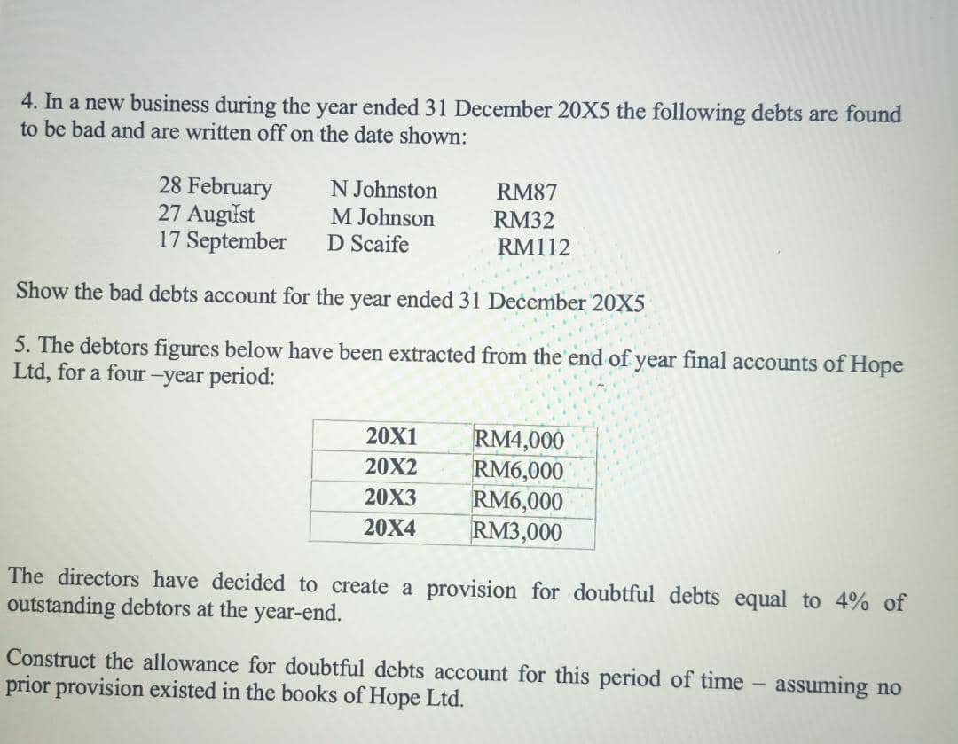 Tutorial: Bad debts and Provision for Doubtful Debts Note to Tutor :