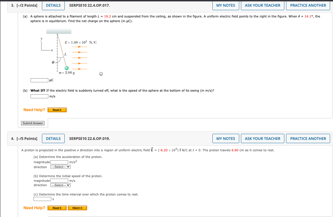 PRACTICE ANOTHER Consider an electric field perpendicular to a work bench. When