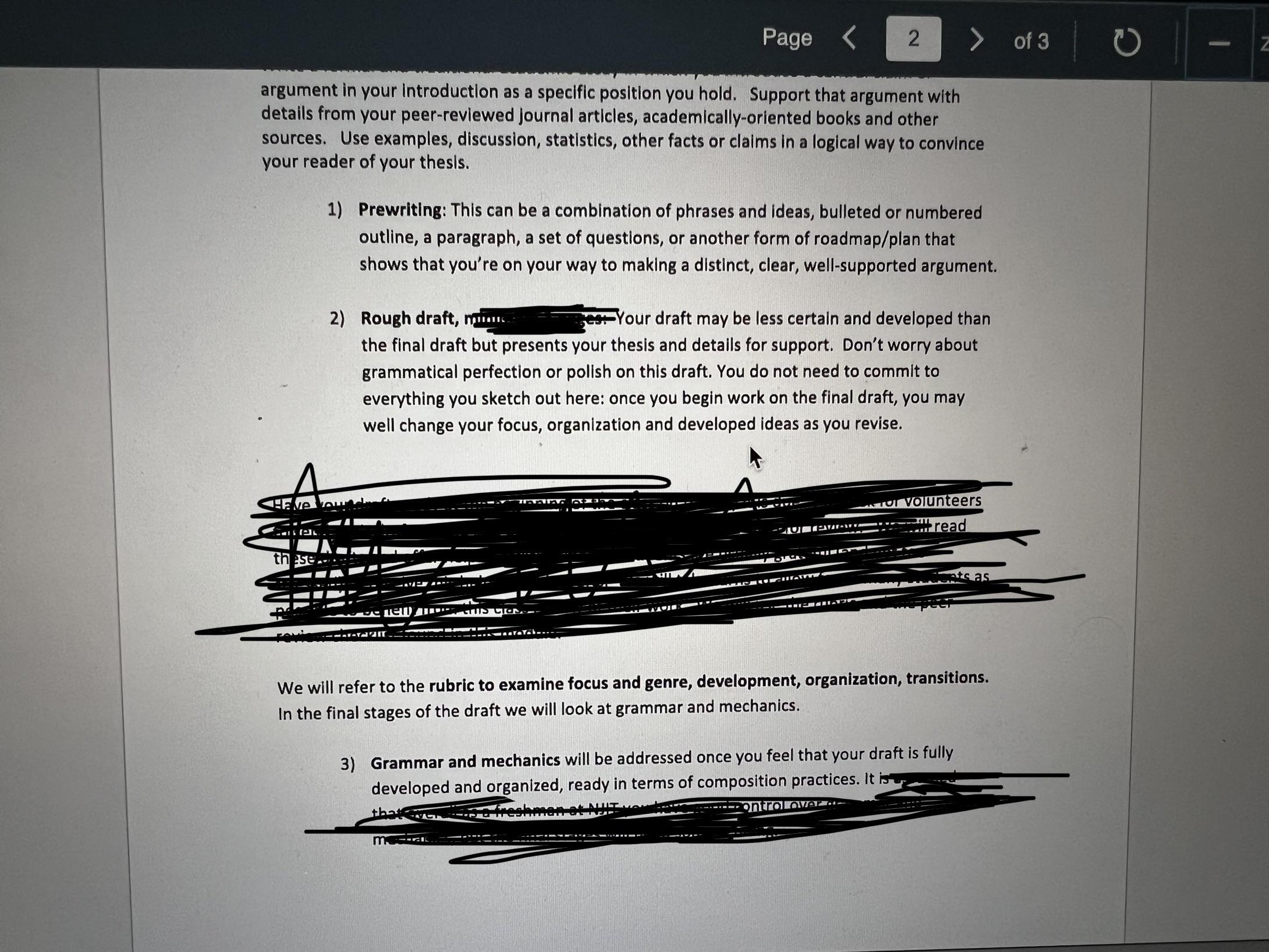 but write in own words, here's pictures for the rubric: Page 2