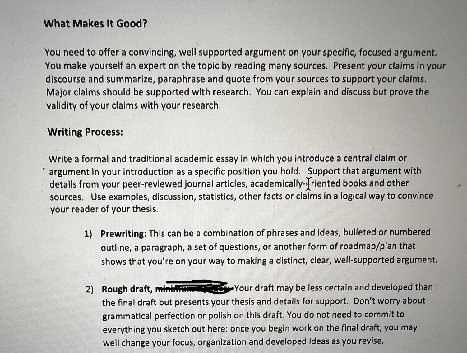 of 3 argument in your introduction as a specific position you hold.