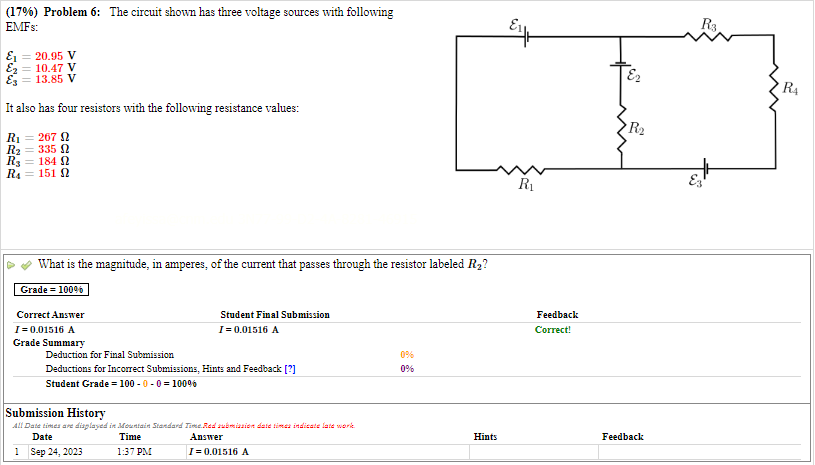 Calculus Based Physics 2 (17%) Problem 6: The circuit shown has three