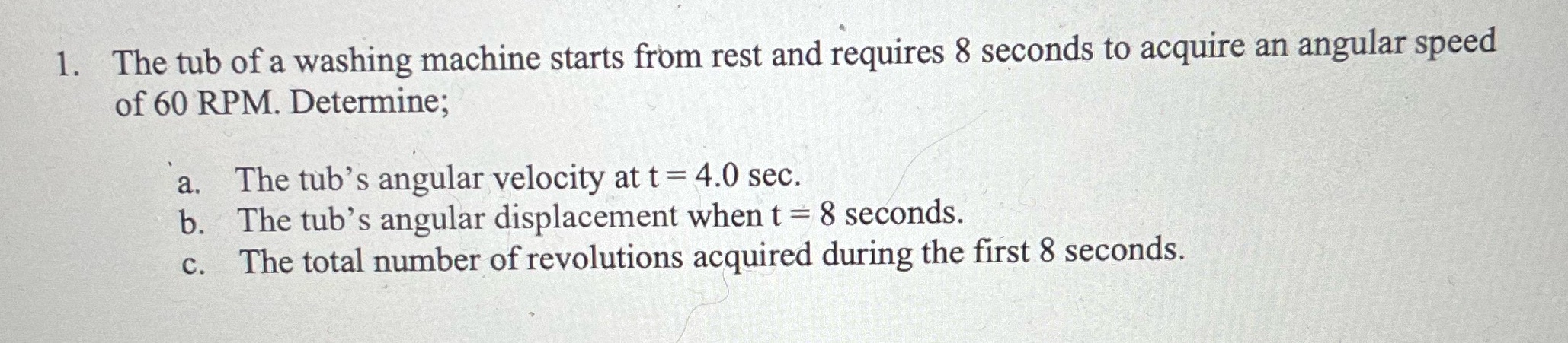 Q1. Pls help! Please SHOW ALL WORK FOR EACH PART OF THE