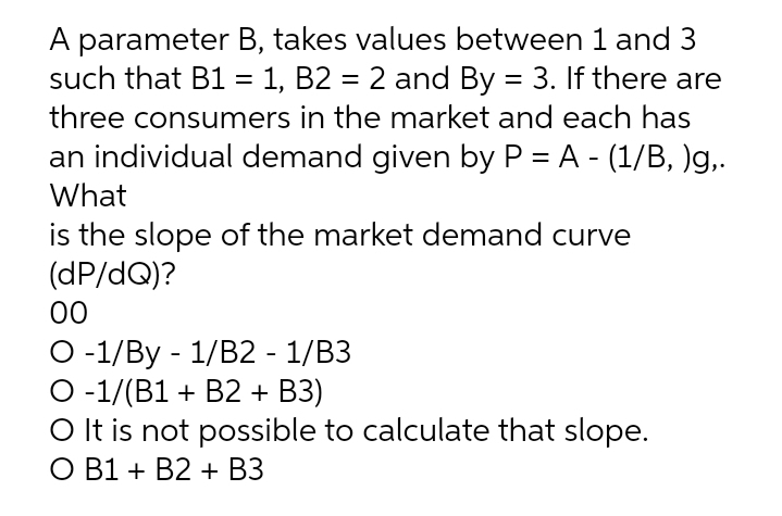 A parameter 8, takes values between 1 and 3 such that