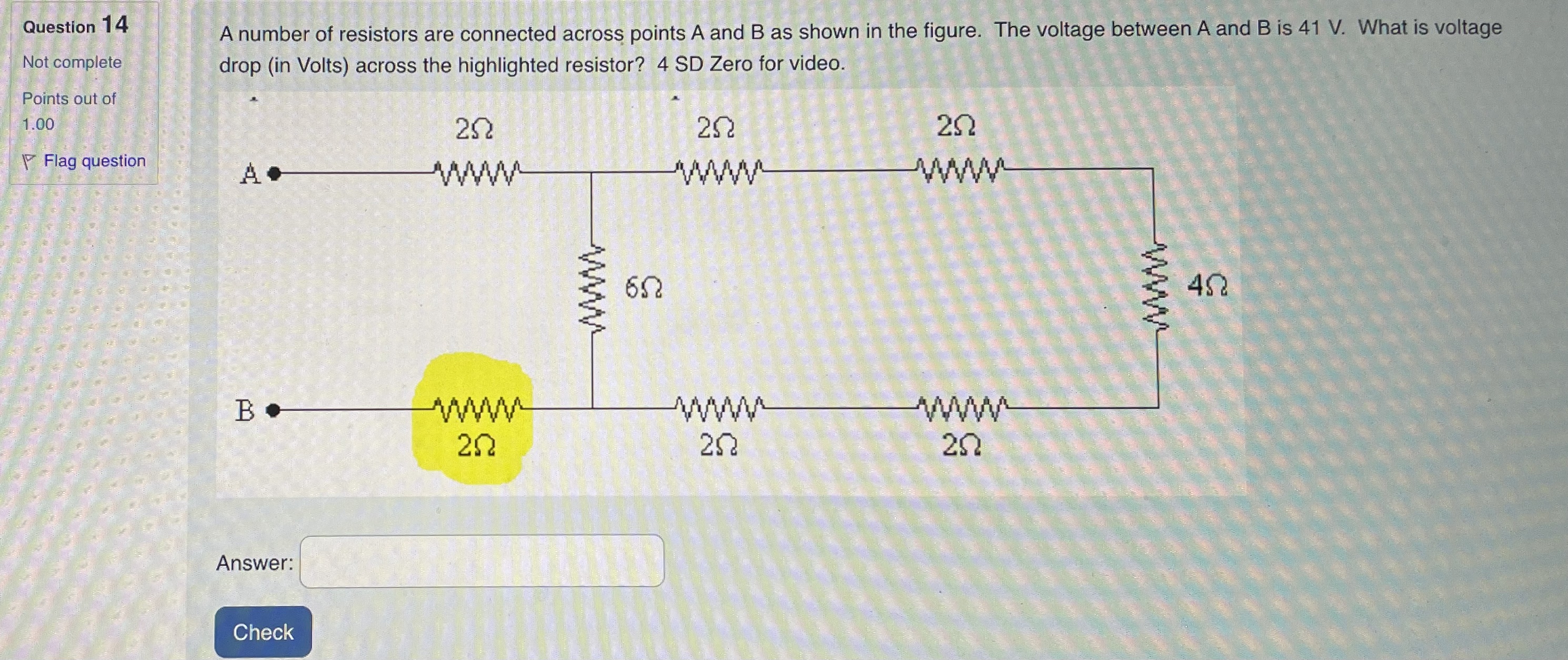 CheckQuestion 23 A 4- resistor is connected in parallel with a 12-