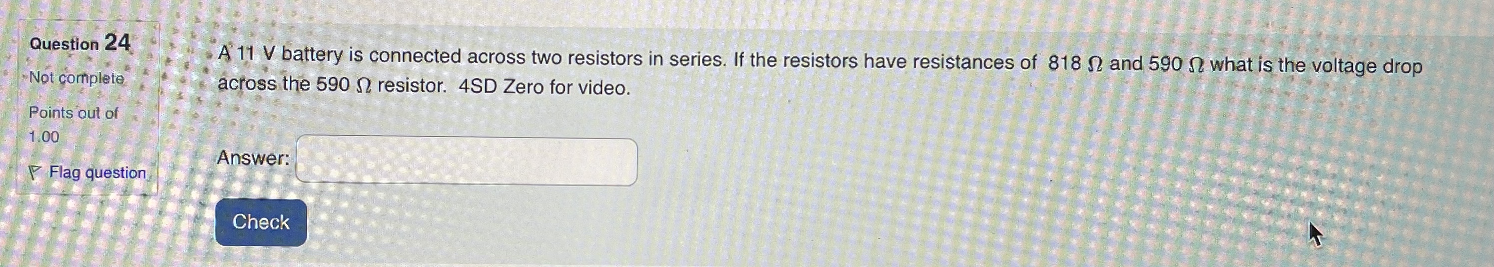 resistor and this combination is connected to a DC power supply with