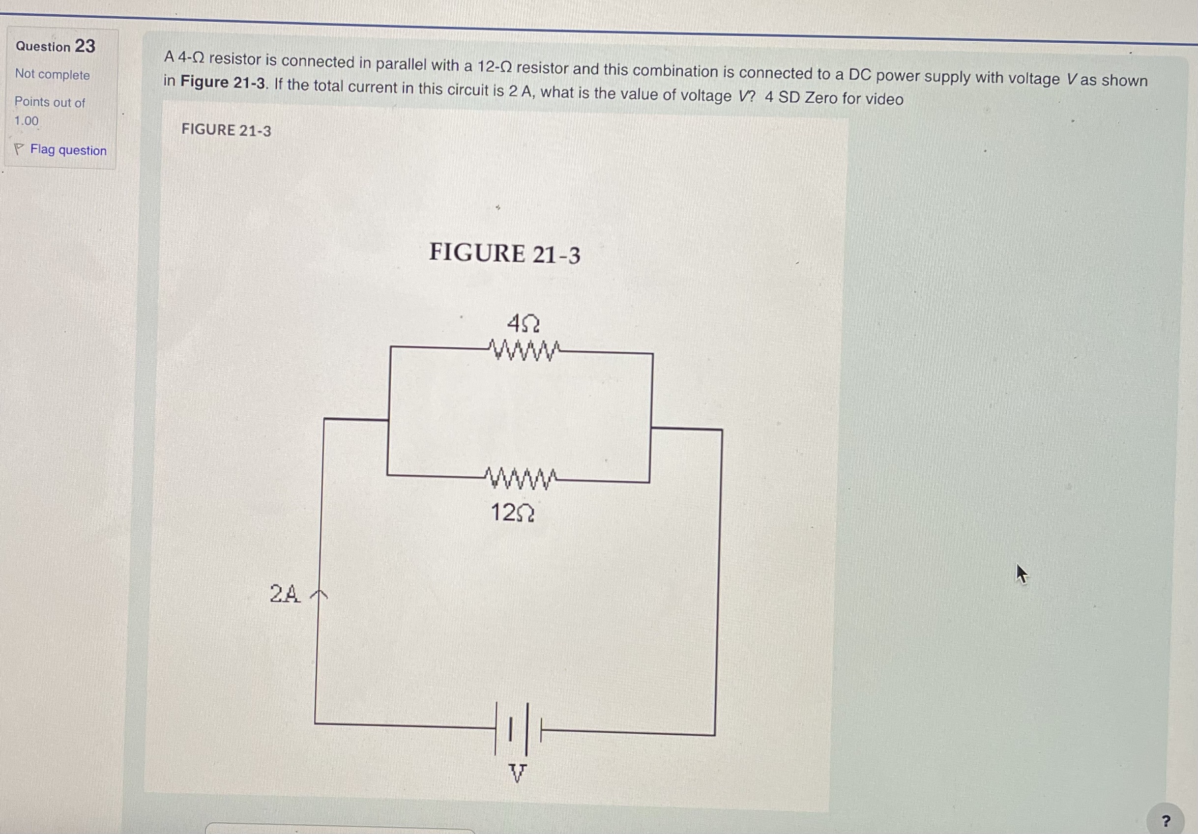 voltage V as shown Not complete in Figure 21-3. If the total