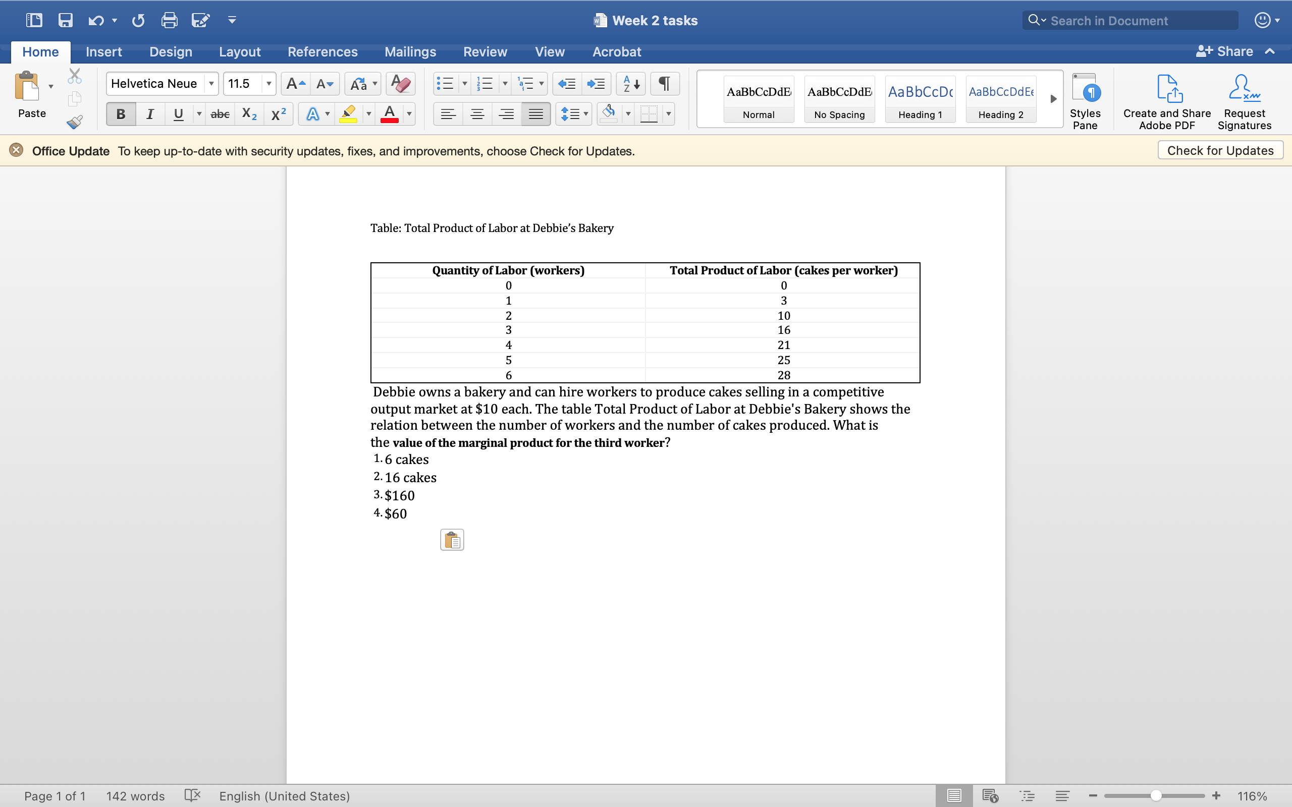 Week 2 tasks Q ~ Search in Document Home Insert Design