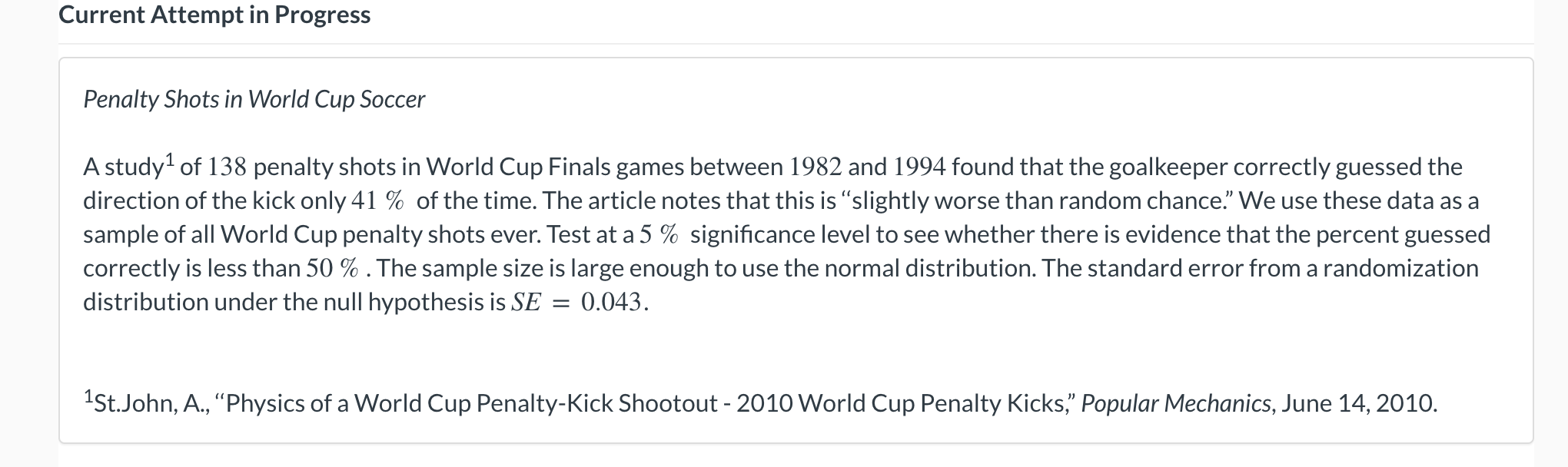 places. eTextbook and Media Hint Current Attempt in Progress Penalty Shots in