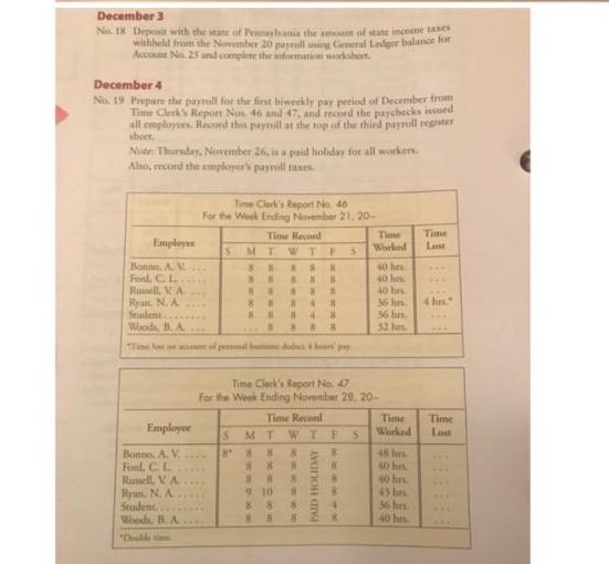 and December 4 payroll) Payroll Register 1. What is the net pay