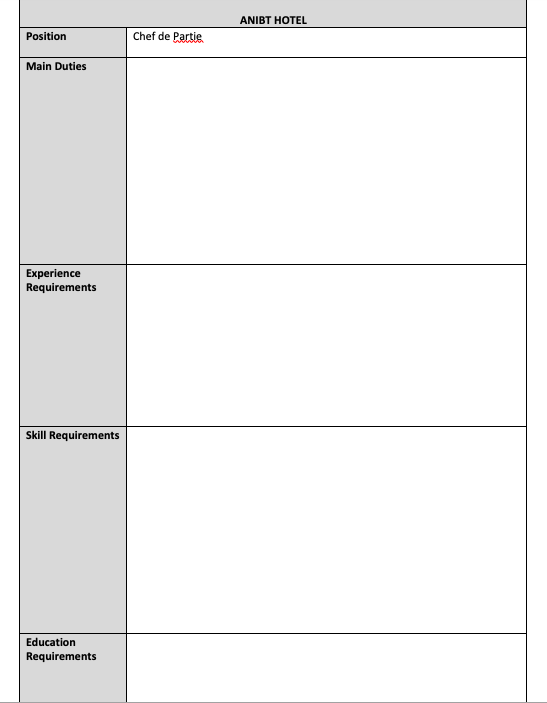 to include consultation with relevant colleagues like the Food and Beverage Manager,