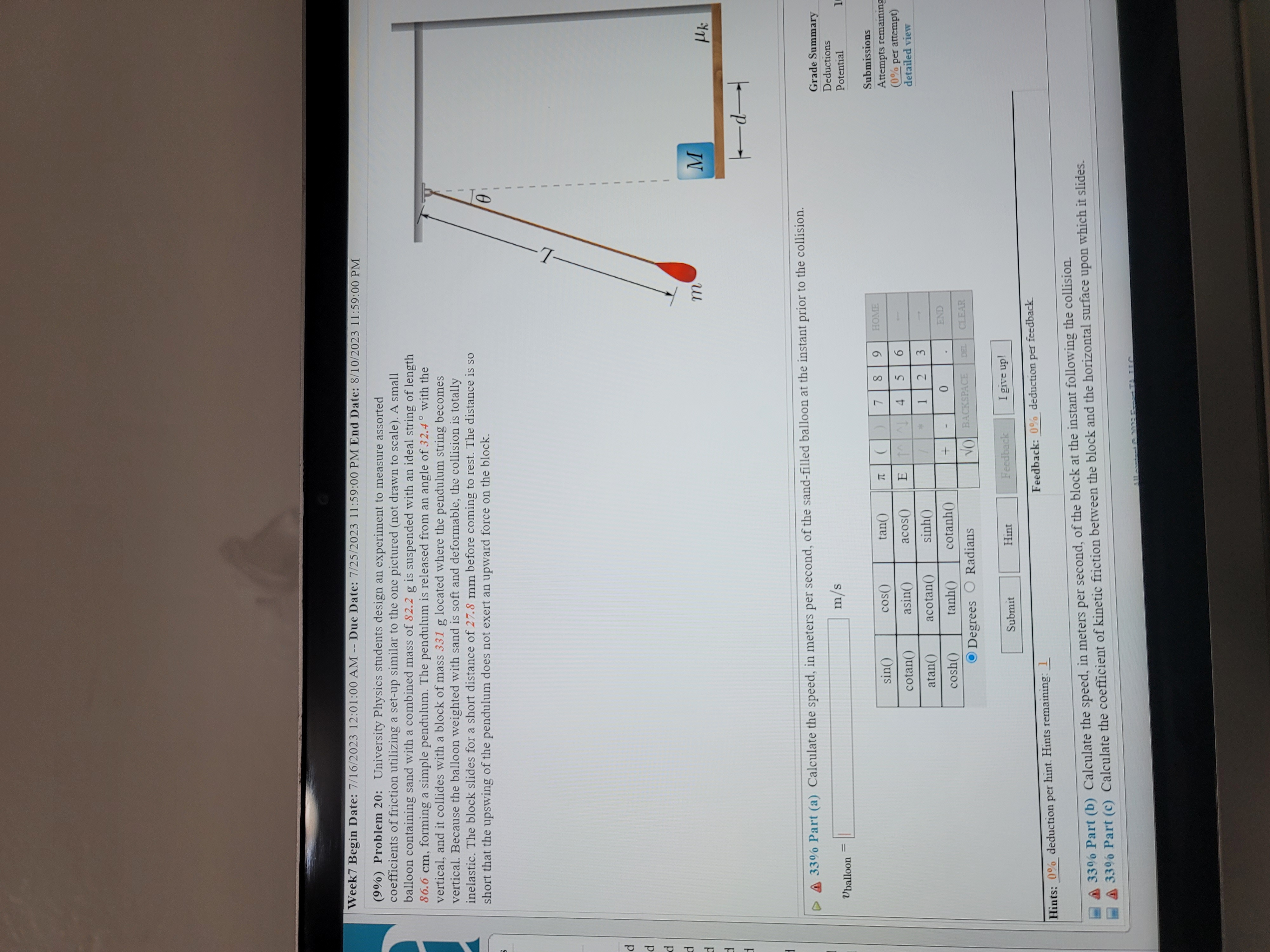 18: A block of mass my = 18 kg slides along a
