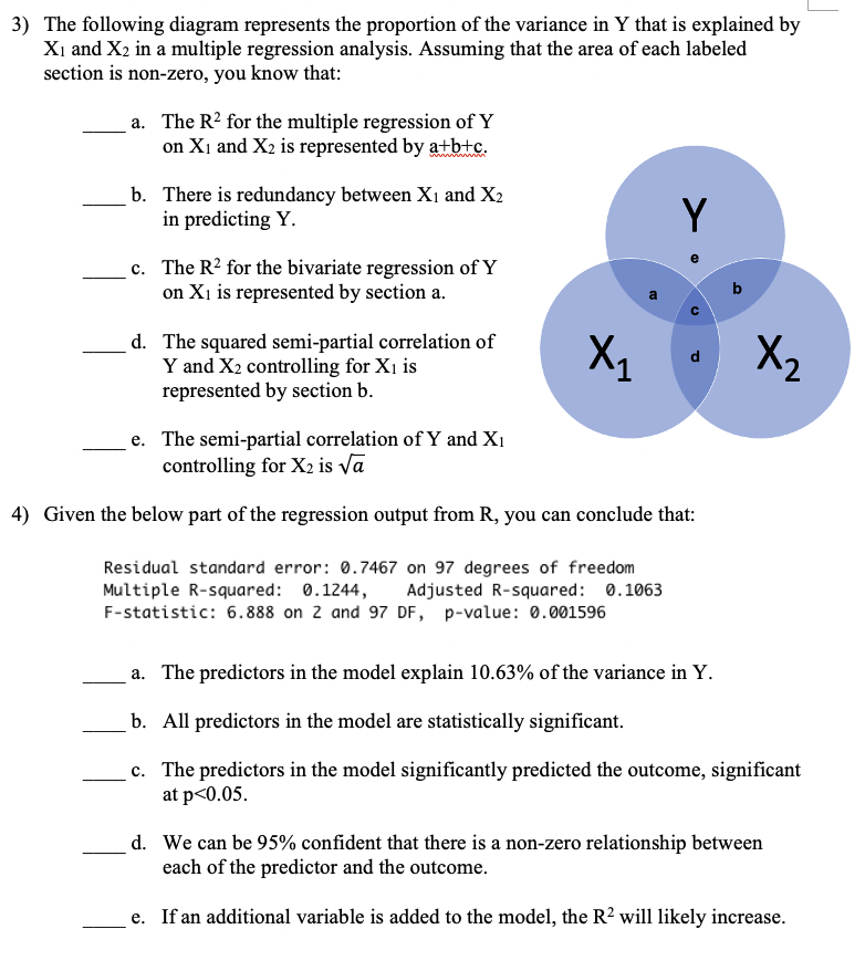 to 5 correct answers for each question. Put an "X" in front