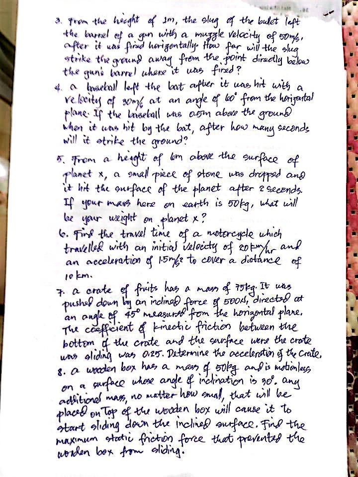 was fired? 4. a baseball left the bat after it was hit