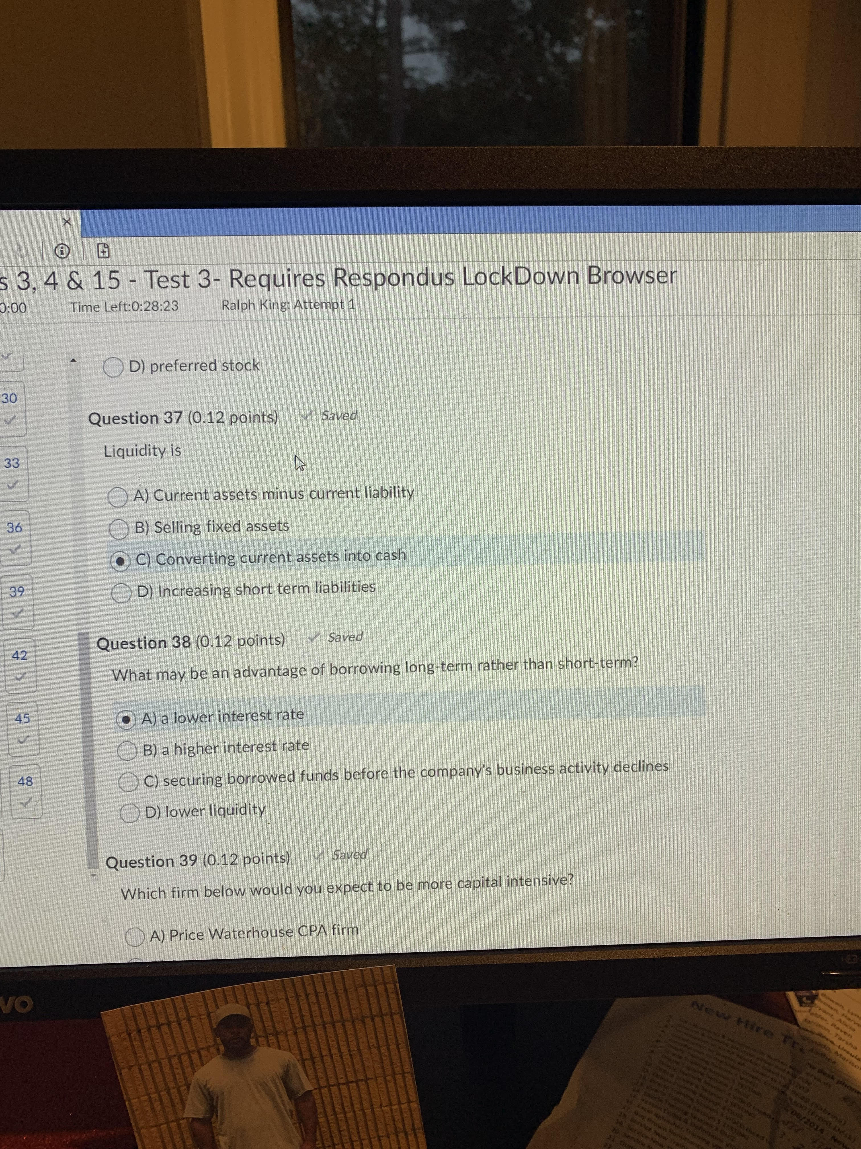 Browser ):00 Time Left:0:28:23 Ralph King: Attempt 1 OD) preferred stock 30