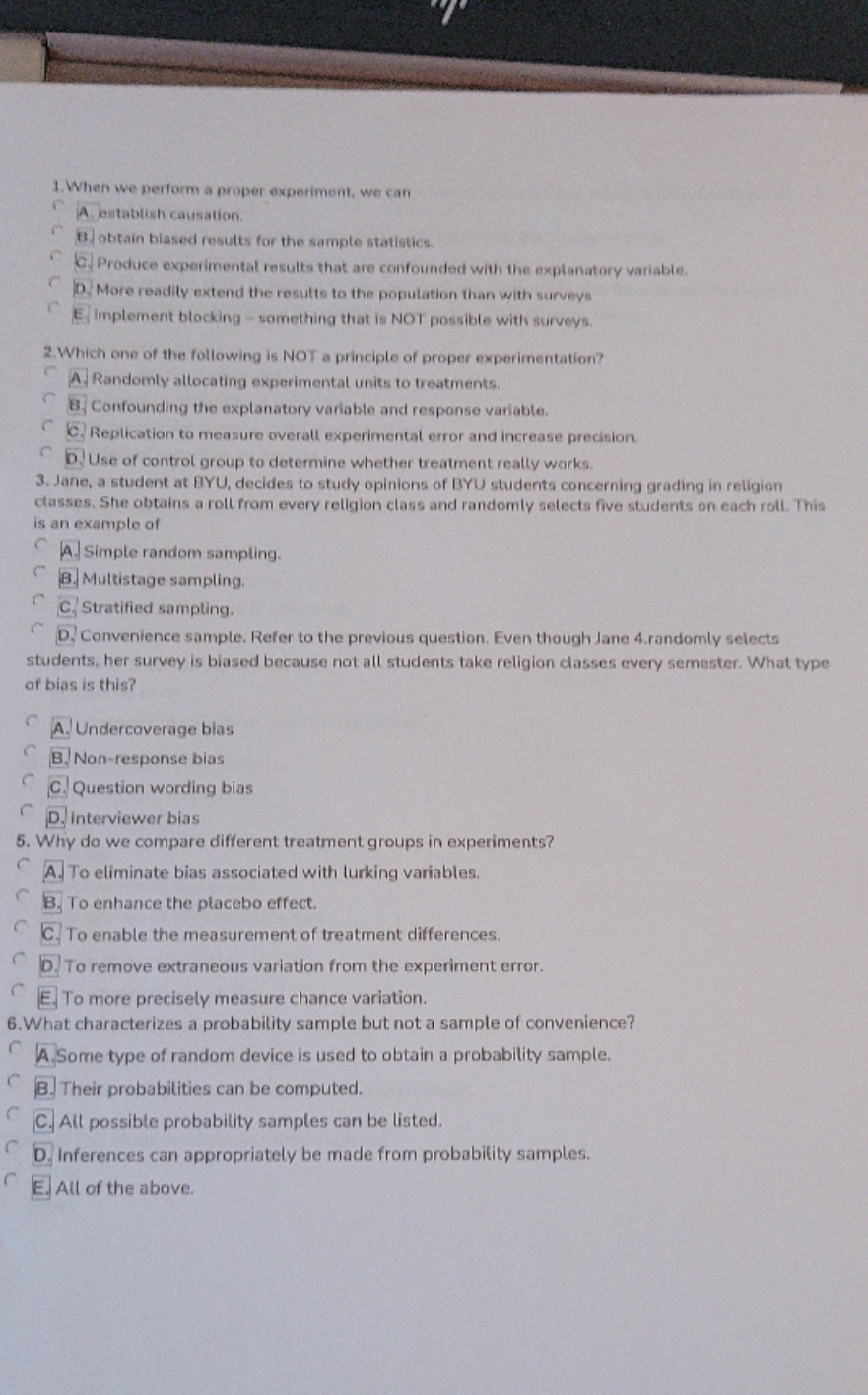 solve please 1. When we perform a proper experiment, we can A.