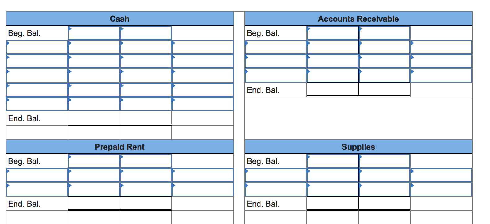 the issue of common stock. Feb. 1 Paid rent for office space