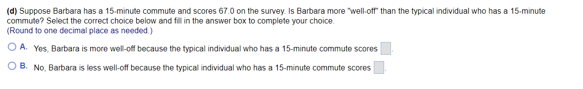 every unit increase in index score, the commute time falls by ,