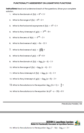 Can anyone help me answer this? This is about logarithmic functions in