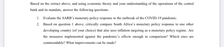 and your understanding of the operations of the central bank and its