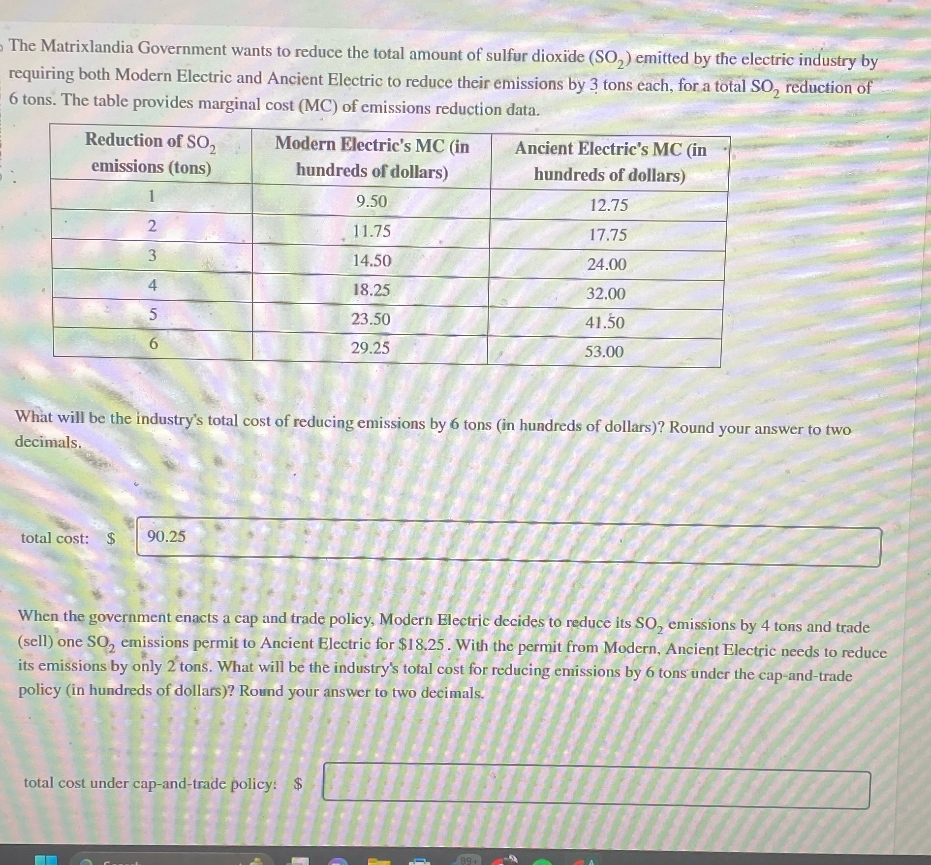 I just need help on the blank part please. The Matrixlandia Government